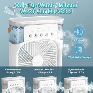 Telsan TLS-41 Fan 3ü1 Arada Klima H2o Humidifier Ortam Oda Nemlendirici Vantilatör Hava Soğutucu Fan