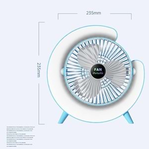 Telsan TLS-42 Mini Fan Renkli Işıklı Vantilatör Hava Soğutucu Fan