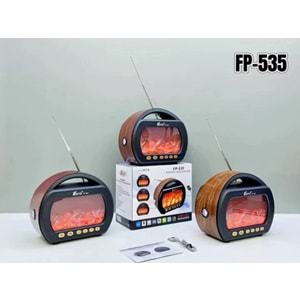 TELSAN FP-535 Şömine Görünümlü Nostaljik Ahşap Radyo