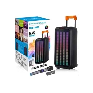 TELSAN NDR-1098 SD/USB/FM 16inc KUMANDALI KABLOSUZ MİKROFONLU BLUETOOTH RGB IŞIKLI MÜZİK KUTUSU