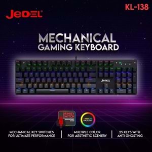 JEDEL KL-138 Blue Switch Mekanik RGB Efekli Işıklı Oyuncu Klavye Q TR
