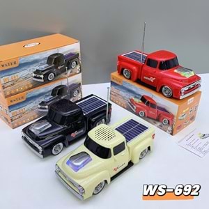 TELSAN WS-692 SD USB FM BLUETOOTH GÜNEŞ ENERJİLİ ARABA LEDLİ SPEAKER