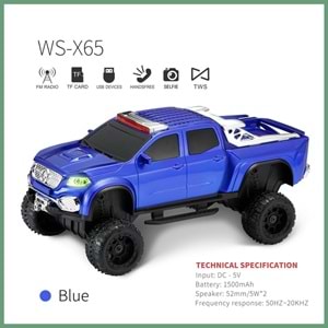 TELSAN WS-X65 SD USB FM BLUETOOTH ARAZİ ARABA LEDLİ SPEAKER