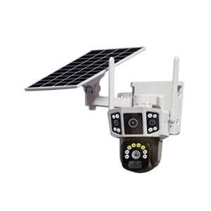 APRONX APX-WSP364 6MP SOLAR 3.6MM 4G Çift Kamera 16 Led Wifi PTZ SİM KARTLI 3 KAMERA