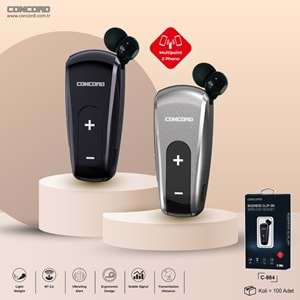 CONCORD C-984 Makaralı Çift Telefon Destekli Titreşimli HD Ses Bluetooth Kulaklık