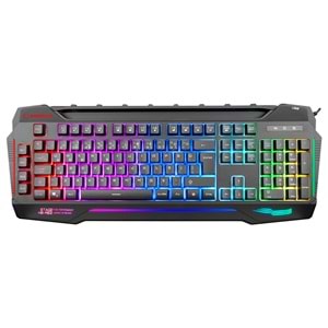 Rampage KB-R63 STAGE Siyah 4 Makro Fonksiyon Sese Duyarlı Işıklı RGB Q USB +Ses Mik Çıkışlı Oyuncu Klavyesi