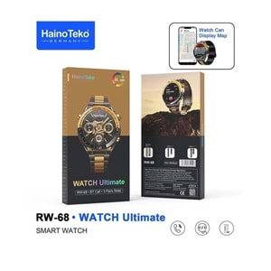 TELSAN RW-68 PREMİUM AKILLI SAAT 3 Kordon (Metal, Silikon, Deri)