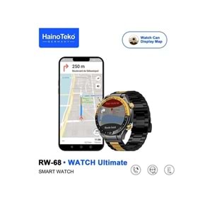 TELSAN RW-68 PREMİUM AKILLI SAAT 3 Kordon (Metal, Silikon, Deri)