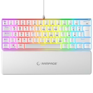 Rampage ALLY K11 Beyaz Rainbow Q Gaming Oyuncu Klavye Bilek Destekli Red Switch