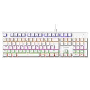 Everest KB-MK1 Lumos Beyaz USB Rainbow Aydınlatmalı Red Switch Full Anti-Ghosting Mekanik Gaming Oyuncu Klavye
