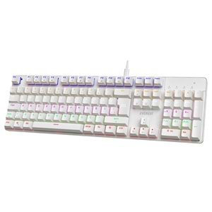 Everest KB-MK1 Lumos Beyaz USB Rainbow Aydınlatmalı Red Switch Full Anti-Ghosting Mekanik Gaming Oyuncu Klavye