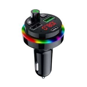 CONCORD C-6009 RGB LED IŞIKLI PD + 3.1A ÇİFT USB/TF/BT/FM BLUETOOTH TRANSMİTTER