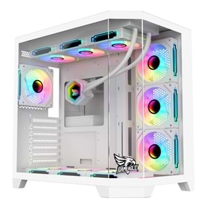 GAMEAGLE EDGE BEYAZ BİLGİSAYAR KASASI + 850W 80 PLUS BRONZE POWER + 360MM SIVI SOĞUTMA + 7 ARGB KUMANDALI FAN BEYAZ