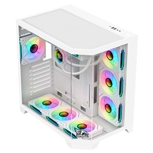 GAMEAGLE EDGE BEYAZ BİLGİSAYAR KASASI + 850W 80 PLUS BRONZE POWER + 360MM SIVI SOĞUTMA + 7 ARGB KUMANDALI FAN BEYAZ