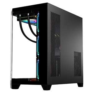 GAMEAGLE EDGE SİYAH BİLGİSAYAR KASASI + 850W 80 PLUS BRONZE POWER + 360MM SIVI SOĞUTMA + 7 ARGB KUMANDALI FAN SİYAH