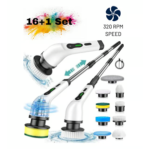 MPIA BC-4 Şarj Edilebilir Elektrikli Temizlik Fırçası – 17 Parça Çok Amaçlı Set (Mutfak, Banyo, Araç)