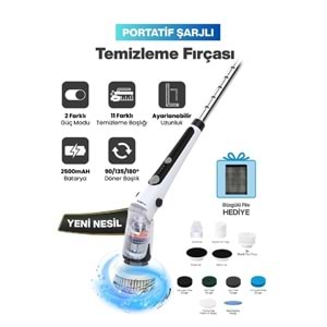 MPIA BC-4 Şarj Edilebilir Elektrikli Temizlik Fırçası – 17 Parça Çok Amaçlı Set (Mutfak, Banyo, Araç)