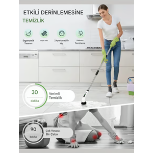 MPIA BC-4 Şarj Edilebilir Elektrikli Temizlik Fırçası – 17 Parça Çok Amaçlı Set (Mutfak, Banyo, Araç)