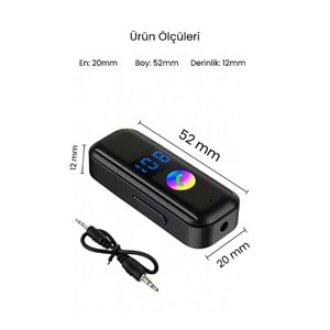CONCORD BT-16 2IN1 Bluetooth Receiver | USB-Aux Kablo Ses Kontrol Ekran