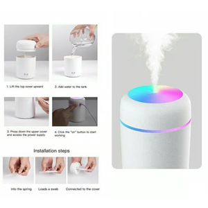 Platoon PL-3501 H2O 250ML Ultrasonik Renkli Hava Nemlendirici Buhar Makinesi Ve Aroma Difüzörü