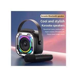 Platoon PL-4622 BT+TF+USB+AUX TYPE-C Girişli Telefon Standlı Tek Mikrofonlu Işıklı Bluetooth Speaker (V11)