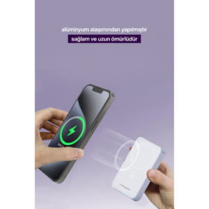 SPRANGE SR-P28M MAGSAFE WİRELESS 12000MAH 15W HIZLI ŞARJ 20W PD GÖSTERGELİ POWERBANK