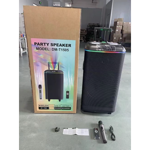 TELSAN DM-T1505 SD/USB/FM DOUBLE 15inc BLUETOOTH KARAOKE MİKROFONLU KABLOSUZ KUMANDALI RGB MÜZİK KUTUSU