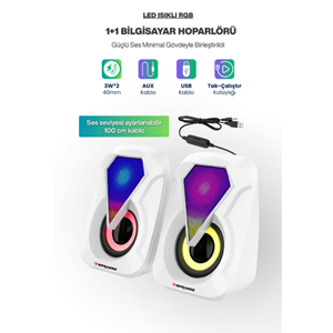 Sprange SR-PN785 2.0 3W*2 USB + 3.5mm 5V Hoparlör