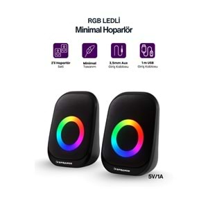 Sprange SR-PN786 2.0 3W*2 USB + 3.5mm 5V Hoparlör