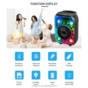 Platoon PL-4679 BT/SD/USB/AUX 6.5İNÇ Işıklı Bluetooth Speaker (AO-628)