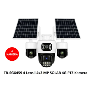 TRİO TR-SGX459 4 Kameralı 4x3MP 4G Solar PTZ Güvenlik Kamerası Sim Kartlı