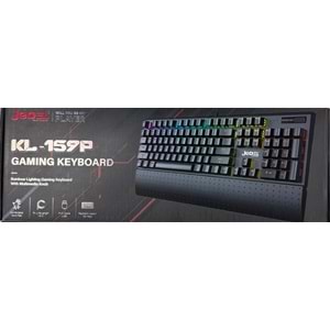 JEDEL KL-159P Siyah USB Bilek Destekli Blue Switch Full Rainbow Q Gaming Oyuncu Mekanik Klavye