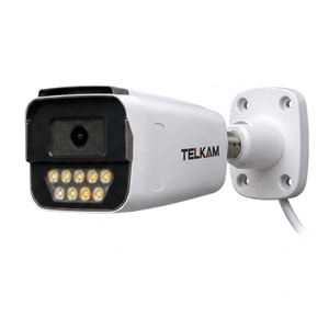 TELKAM TK-403M GECE RENKLİ GÖRÜŞ 9 WARM LED 4MP METAL KASA BULLET POE IP SESLİ FULL HD GÜVENLİK KAMERASI