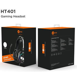 LECOO HT401 Kulak Üstü USB2.0 RGB LED Aydınlatmalı Kablolu Gaming Kulaklık Siyah
