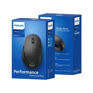 PHILIPS SPK7607B Çoklu Cihaz Desteği Dual Mod 2.4 GHz + 2 Kanallı Bluetooth 3200DPI Ergonomik Sessiz Optik Mouse Siyah