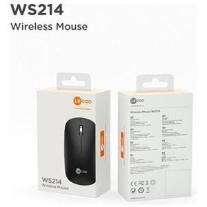 LECOO WS214 Kablosuz 1200DPI 3 Tuşlu Optik Mouse Siyah