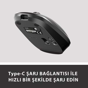 LECOO WS209 Dual Mod 2.4GHz WiFi + Bluetooth 6 Tuşlu 1600DPI Şarjlı Sessiz Kompakt Kablosuz Optik Mouse Siyah