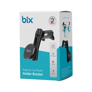 BIX BXCH6 360° Ayarlanabilir Manyetik Araç içi Telefon Tutucu Siyah