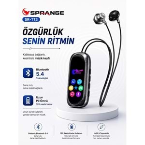 SPRANGE SR-T13 Bluetooth 5.4 / TF Kart Destekli Dijital Ekranlı Kulaklık