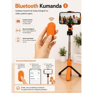 TELSAN XT-09 Bluetooth Kumandalı Selfie Çubuğu ve Tripod