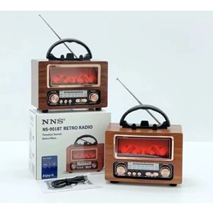 TELSAN NS-901BT USB/SD/FM Şömine Görünümlü Bluetooth Hoparlör Nostaljik Radyo ve Kablosuz Müzik Çalar PL-4715