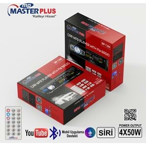 MASTER PLUS MP-7388 BLUETOOTH/FM/USB/TF/MP3 ÇALAR OTO TEYP 4X60WATT