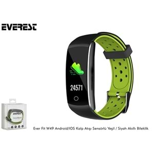 Everest EVER FİT W22 Android/IOS Smart Watch 110mAh Kalp Atışı Sensörlü Siyah Akıllı Bileklik & Saat