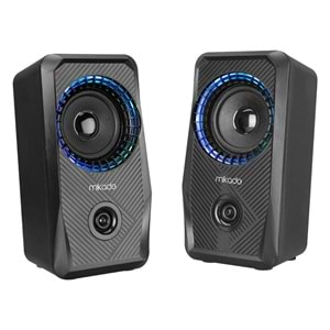 Mikado MD-S26 JOY 2.0 Multimedia 3W*2 Siyah USB RGB Işıklı Gaming Speaker Hoparlör