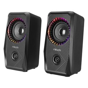 Mikado MD-S26 JOY 2.0 Multimedia 3W*2 Siyah USB RGB Işıklı Gaming Speaker Hoparlör