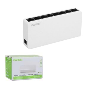 Everest EVERLINK ESF208 8 Port 10/100Mbps RTL8309 Chipset Fast Ethernet Masaüstü Switch Hub