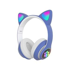 TELSAN CAT STN-28 Bluetooth Mikrofonlu LED Işıklı Hafıza Kartı Girişli Kulak Üstü Kedi Kulaklık