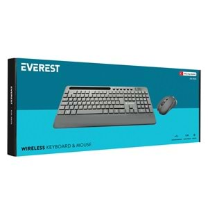 Everest KM-9676 Siyah Multimedya Tablet-Telefon Standlı Klavye + Mouse Set