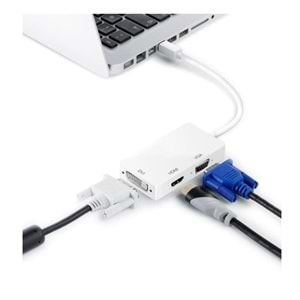 Concord DPHM Mini Displayport Hdmi Vga Dvi Çevirici Dönüştürücü Adaptör Thunderbolt Display Port Kablosu