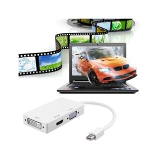 Concord DPHM Mini Displayport Hdmi Vga Dvi Çevirici Dönüştürücü Adaptör Thunderbolt Display Port Kablosu